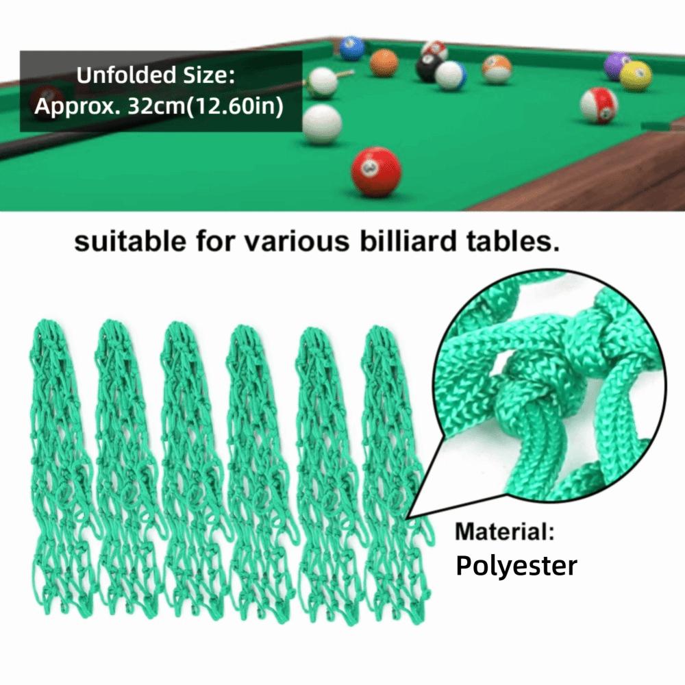 6 Stück Polyester Billard-Netztaschen Netz-Billiardtaschen Pooltisch-Taschen Vereinsausstattung