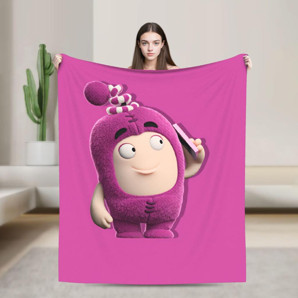 Coperte Oddbods Carino Cartone Animato Aereo Viaggio Flanella Plaid Per Camera Da Letto Morbido Caldo Qualità Copriletto Idea Regalo