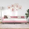L Shaped Bed Frame with Headboard Pink 90 Cm X 190 Cm Velvet