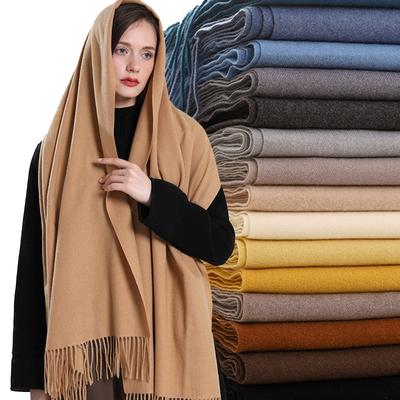 Moda 2024 Color Sólido Mujer Fino Borla Bufanda Larga Hijabs Señora Chales Cachemira Como Pashmina Hijabs Bufandas Wraps