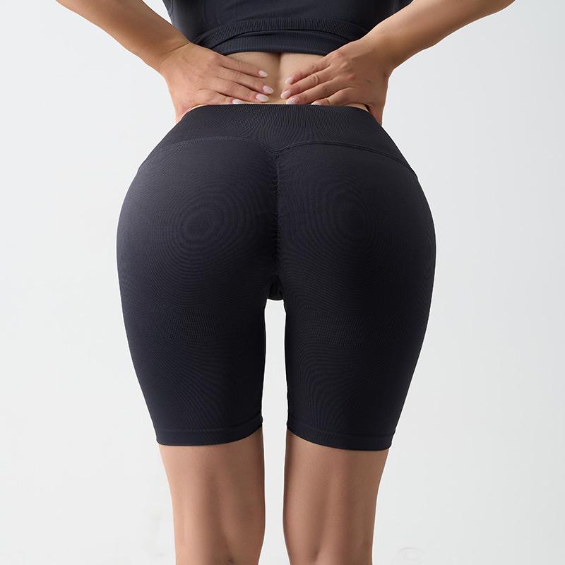 Seamless High-Waist Tummy Control Peach Lift Yoga Shorts