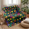 Leopard and Floral Fusion 3 Theme blanket Lightweight Warm Flannel Blanket Decorative Throw Blanket for Home Decoration