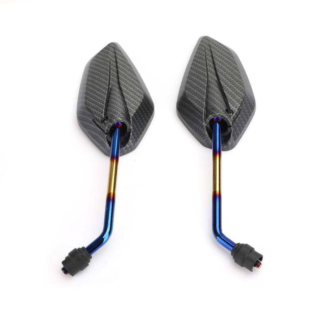 CARBON 10MM THREAD MOTORBIKE MIRRORS UNIVERSAL MOTORCYCLE BIKE SCOOTER PAIR CW 5.70" X 3.14"