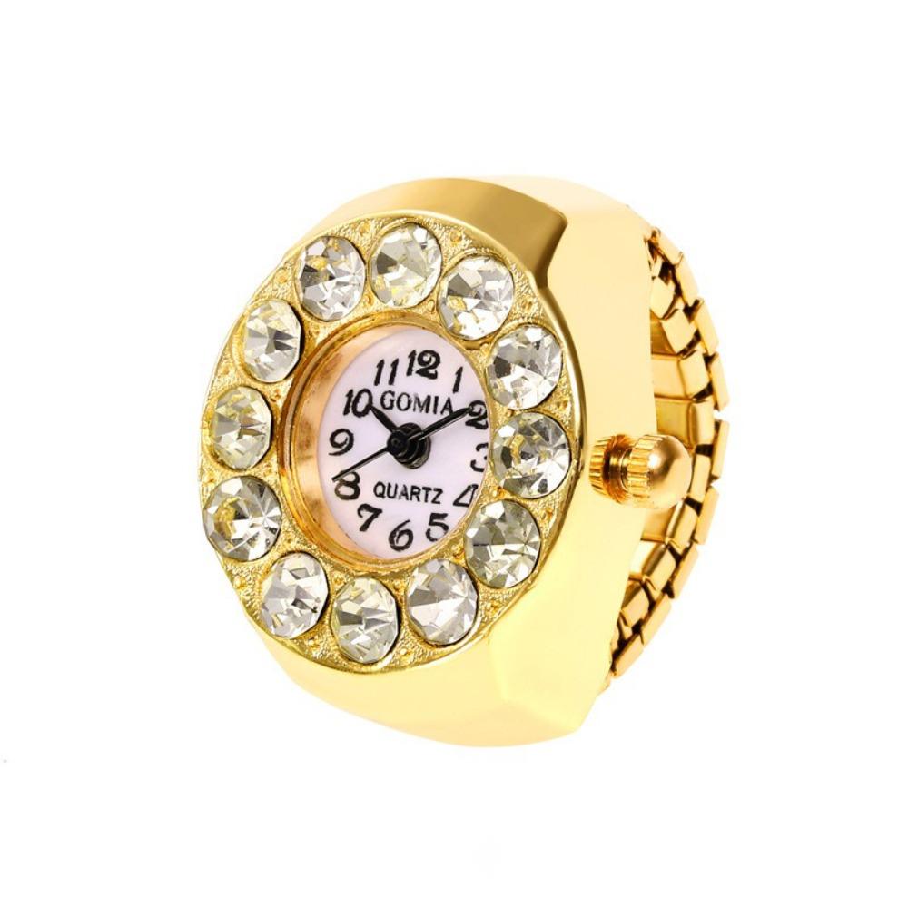 Diamond Ring Watch Stainless Steel Ladies Watch Fashion Finger Watch  Women