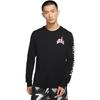Męska koszulka z długim rękawem typu crewneck z nadrukiem logo Air Jordan, czarna, DN1447-010