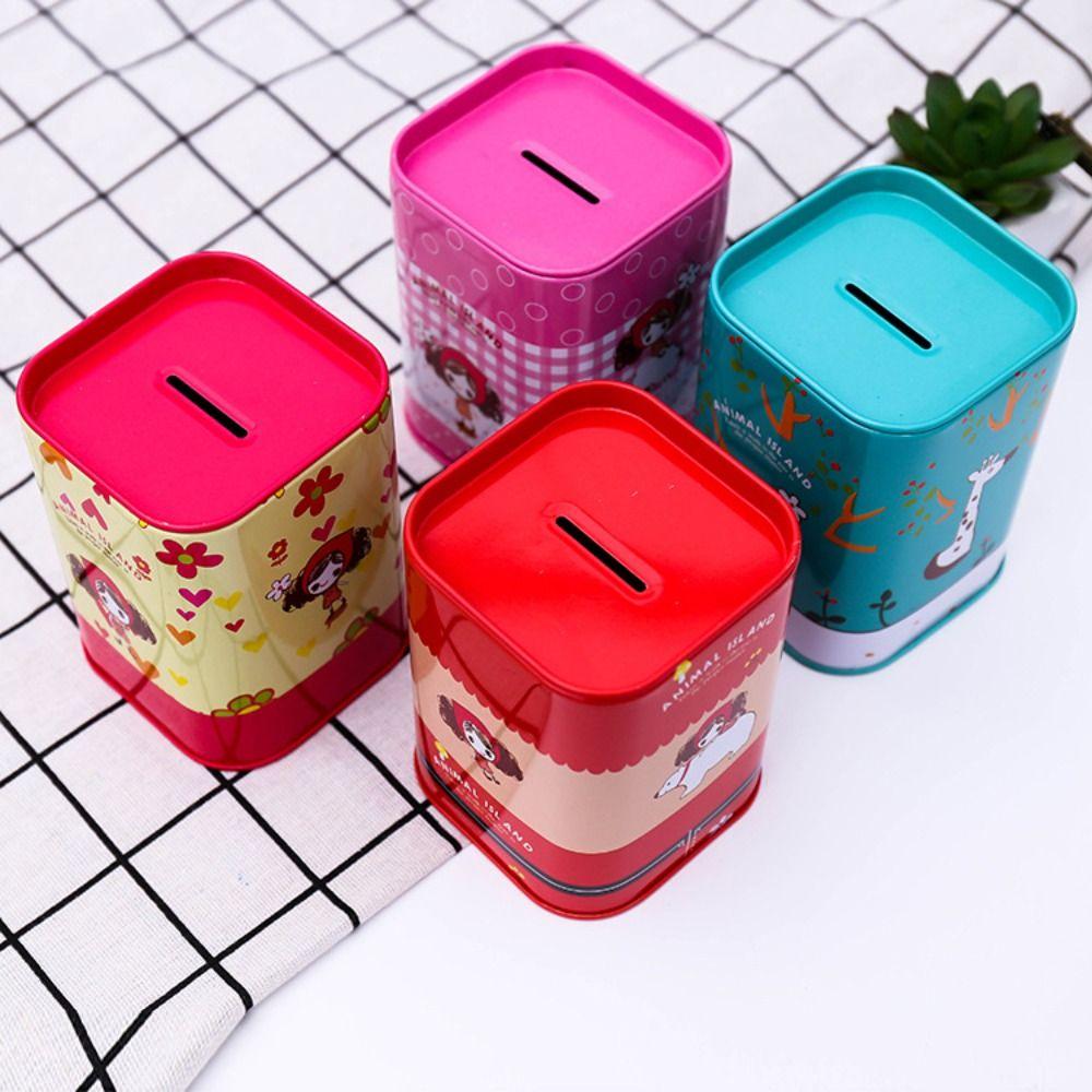 Cash Cabinet Tinplate High-Capacity Home Decoration Metal Piggy Bank Money Box Cash Box Coin Box