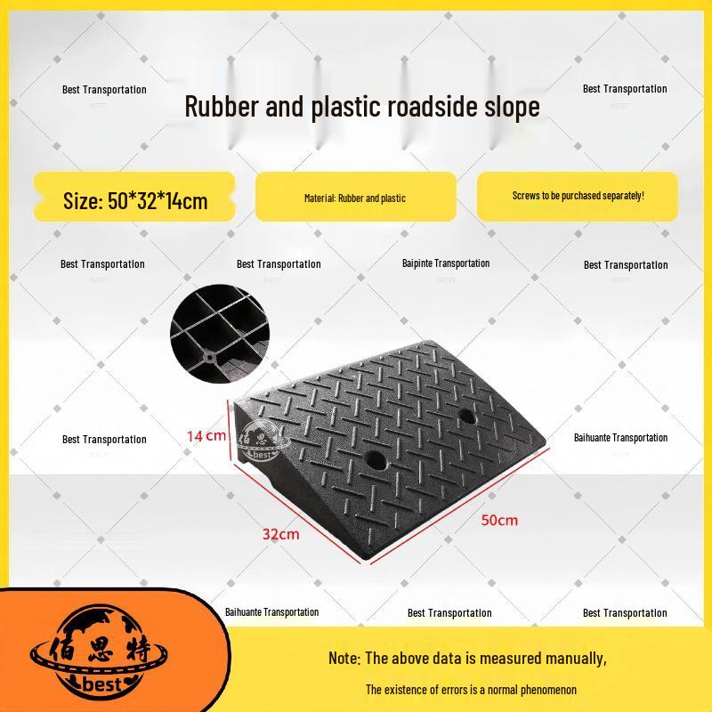 Household Rubber Threshold Ramp for Curbs and Slopes: Car and Road Edge Climbing Pad