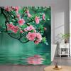 Outdoor Garden Poster Shower Curtain Vintage Window Wall Growing Floral Plants Polyester Fabric Shower Curtains Bathroom Decor