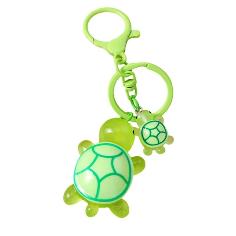 

Turtles Shaped Keychain Tortoise Charm for Keys and Bags Lightweight Animal Shape Keyring Pendant Purse Decoration зелений