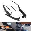 2 pcs Set Motorcycle Black l bar & R Bar Retro Side Rearview Mirror