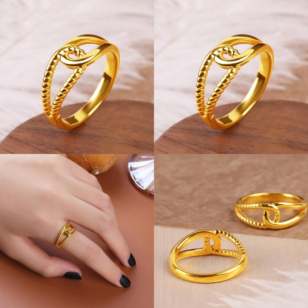 Minimalist Gold Plated Brass Twisted Ring For Couples Perfect For Fashionable Gifting