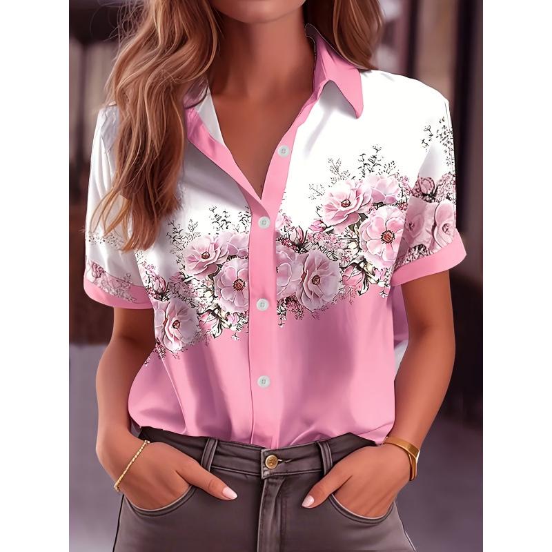 

Plus Size Women s Print Tee - D 60301 1XL розовый