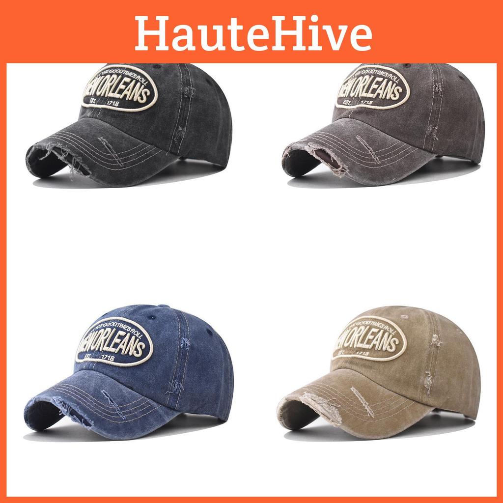 Orleans New Letter Embroidery Cotton Baseball Cap With Adjustable For Adults