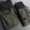 Men Outfit Sports Men's Summer Pleated Shirt Pants Two Piece Set Breathable Tracksuit Daily Wear Soft Thin Casual