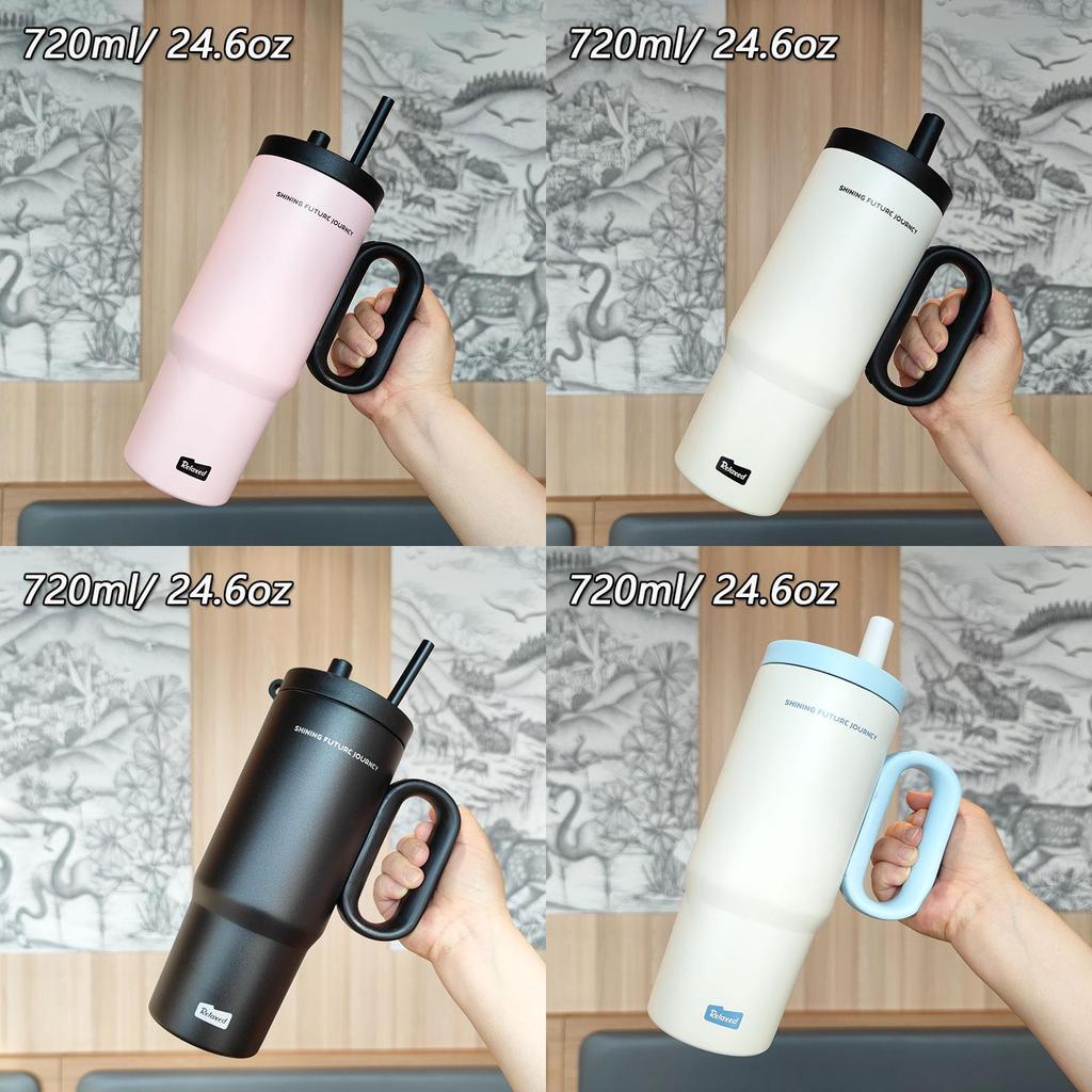 Insulated Travel Mug 720ml Stainless Steel Leakproof Cup For Office Use