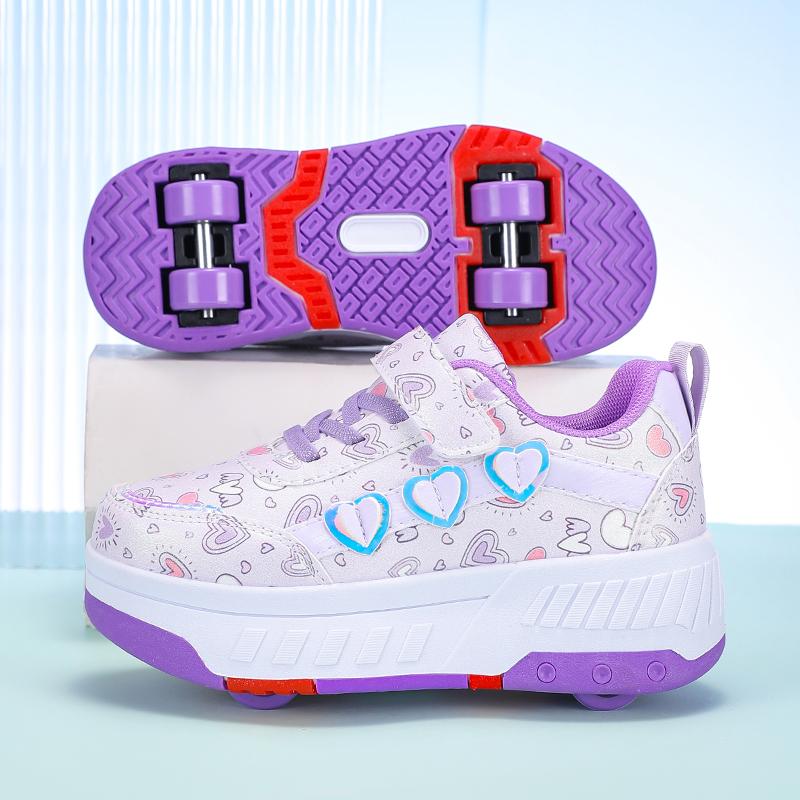 TUINANLE ბავშვთა როლიკები მოდური გარე სპორტული ფეხსაცმელი ახალი LED განათებიანი ფეხსაცმელი საყვარელი საბავშვო კედები გოგონასთვის