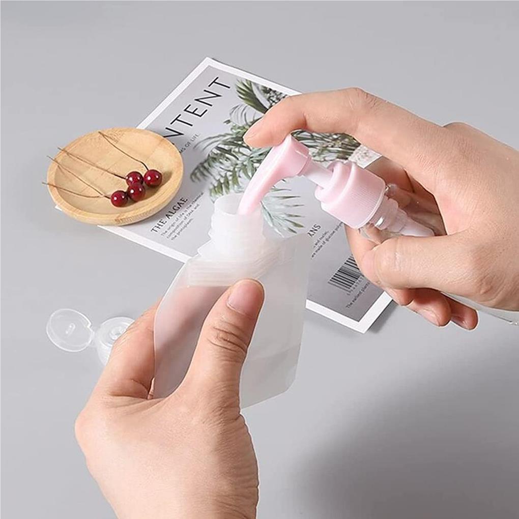 Pachet 12 Pungi Lichide Reumplabile Etanșe Pungă Stand-up 30/50/100ml Pungă Squeezeable pentru Sub-ambalare Șampon