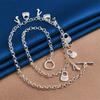 Charm 925 Sterling Silver Exquisite High Heels/Bag Pendant Necklace Women's Fashion Party Wedding Gift Jewelry