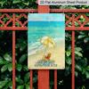 2D Flat 1pc Vintage Beach Metal Aluminum Wall Art Sign "And She Lived Happily Ever After" - 8x12 Inch Turquoise & Golden Coastal Decor, Summer Wall