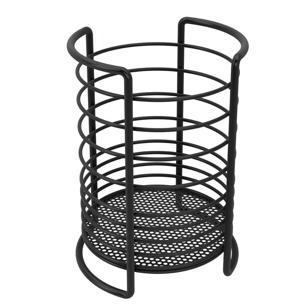 Round Kitchen Utensil Holders Draining Hole Base Tabletop Cutlery Drainer Desktop Organization