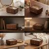 Jewelry Storage Box Wooden with Glass Lid Multi-Compartment