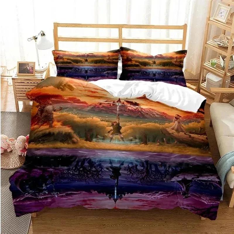 Cartoon Zeldas Series Bedding Set Duvet Cover Bed Set Quilt Cover Pillowcase Comforter King Queen Boys Adult Bedding Set