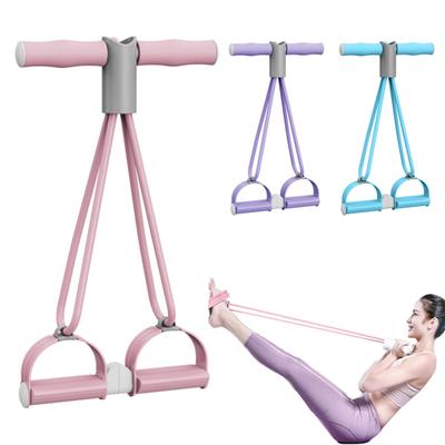 Ayrılabilir Pedallı Ayak Bileği Çekme Aleti Direnç Bandı Saplı Elastik Yoga Mekik Çekme İpi Erkek Kadın Pedal Gerdirici Egzersiz Aleti