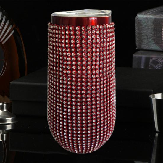 

Бутылка для воды 200 мл с соломой, противоскользящая нержавеющая сталь 304, кемпинговая спортивная чашка для воды со стразами, дорожная фиолетовый