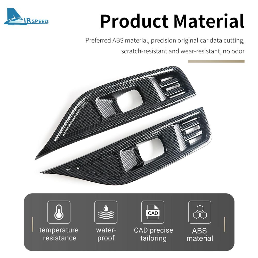 Car Shark-Style Front Fog Lights Cover Exterior Accessories ABS Black Carbon Fibre Pattern for BYD Shark 2025 2026 2027 LHD RHD