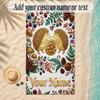 Forest Theme Soft Beach Towel Personalized Custom Name Text Towel Portable for Beach Pool Travel