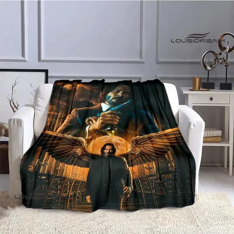 Movie John Wick printed Blankets Picnic blanket Flange Warm blanket Home travel blankets bed linings birthday gift