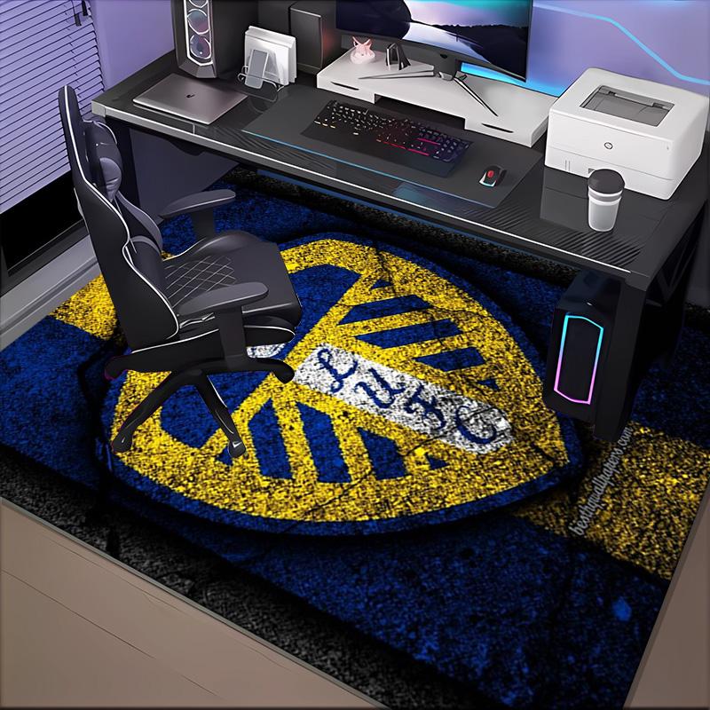 Leeds Crest Design Printed Office Carpet Chair Cushion Entryway Rug, Rugs for Living Room, Bedroom Christmas gifts