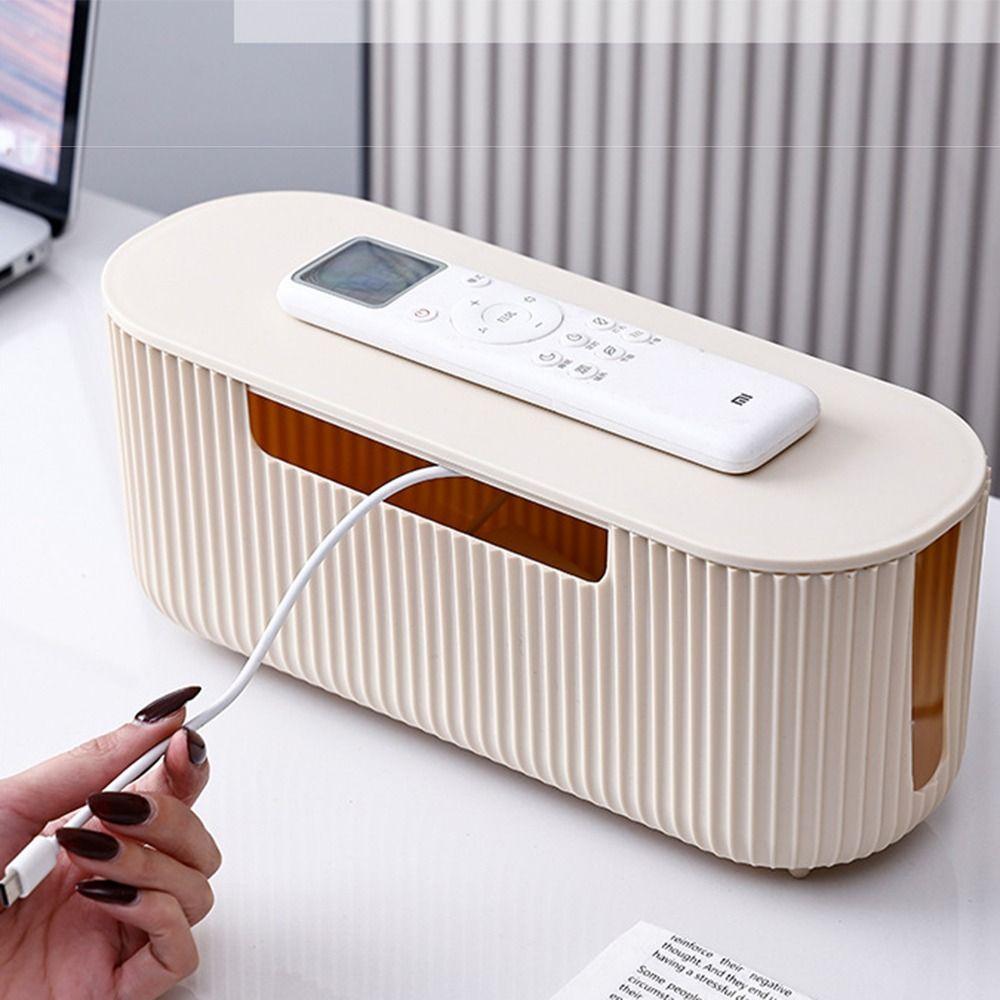 Dustproof Power Strip Storage Box With Lid Power Strip Organizer Wire Management Case Home