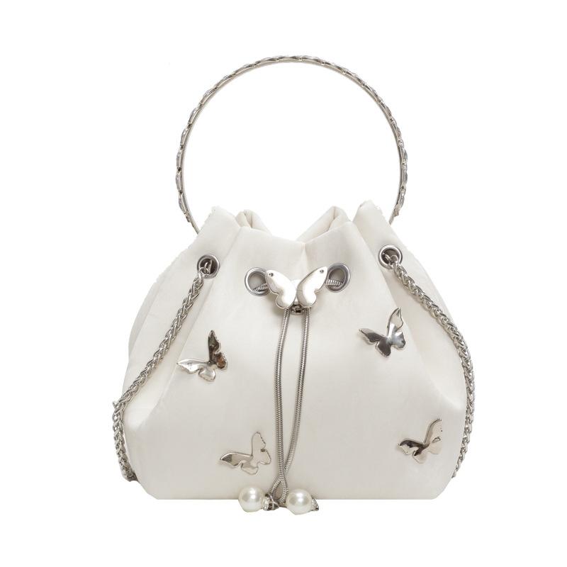 

Портативная маленькая сумка Niche design, женская, летняя, 2024 года, новая мода, сумка-мессенджер в иностранном стиле, сумка-ведро для поездок на работу 17*10*15 бежевый