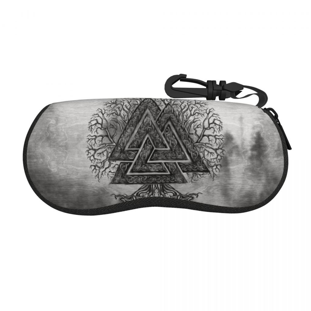 Custom Valknut And Tree Of Life Yggdrasil Shell Eyeglasses Protector Cases Cute Sunglass Case Viking Norse Glasses Bag