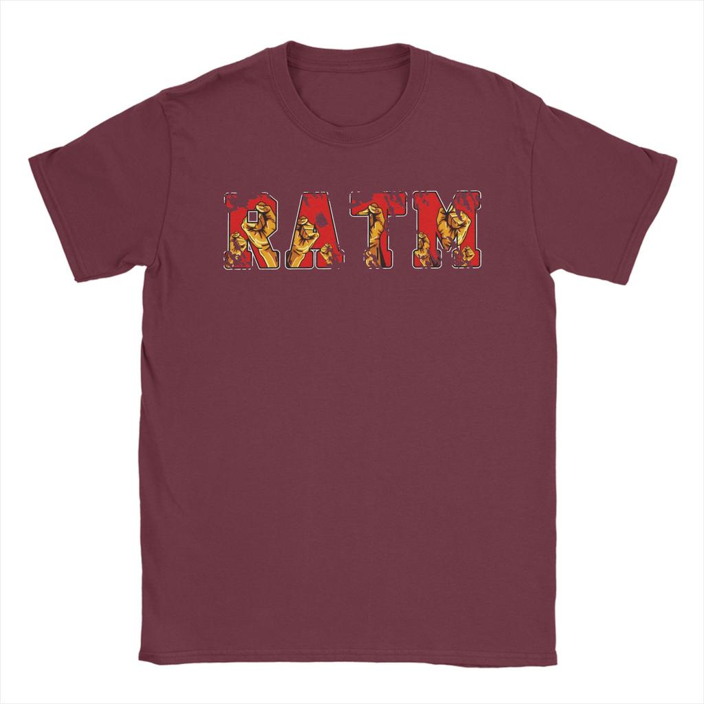 Rage Against The Machine Cotton TShirt For Men Beach  Funny T Shirts Round Neck Fashion Tees Plus Size Design Tops