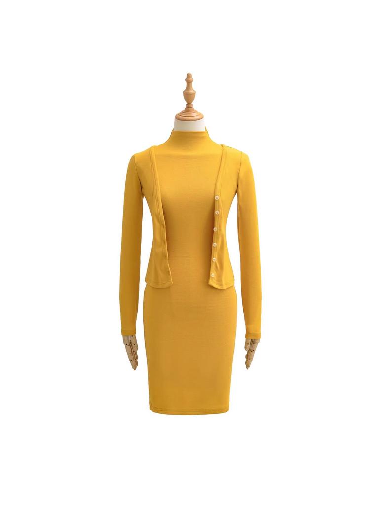 Spring 2026 Women's Spicy High-Waisted Sleeveless Bodycon Dress & V-Neck Cardigan Two-Piece Set