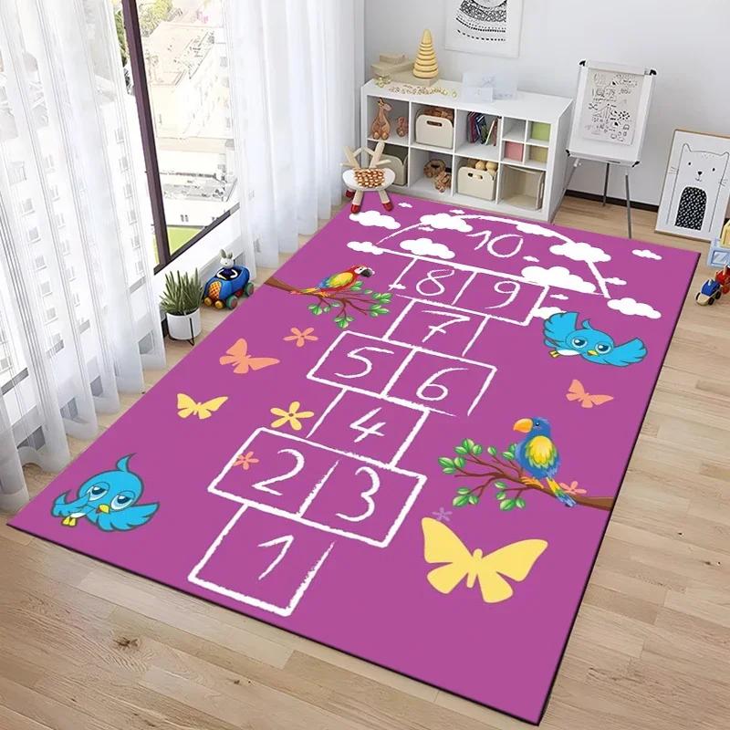Hopscotch Indoor Cartoon Parent-child Game Decoration Carpet Bedroom Bedside Children's Number Game Room Decoration Floor Mat