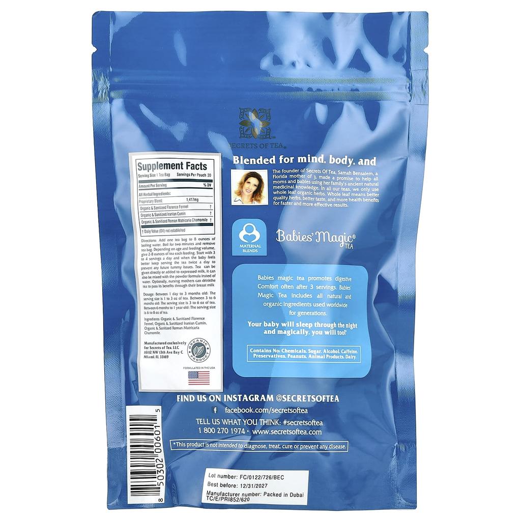 Babies' Magic® Tea, Caffeine Free, 20 Unbleached Tea Bags, 1 Oz (28 G)