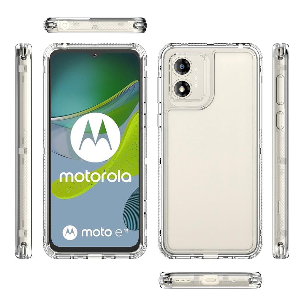 For Motorola Moto E13 4G Case PC+TPU Anti-Drop Transparent Phone Cover