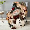 1 Stück Decke Weihnachtsbaum Schneemann Druck Glatte Flanelldecke für Zuhause Wohnzimmer Schlafzimmer Dekoration Neujahr Weihnachtsgeschenk