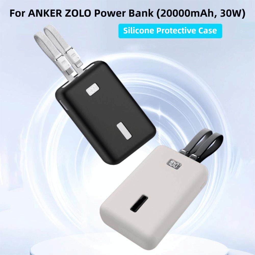 Silicone Portable Charger Protective Case Full Protective Cover for Anker Zolo 20000mAh 30W Travel