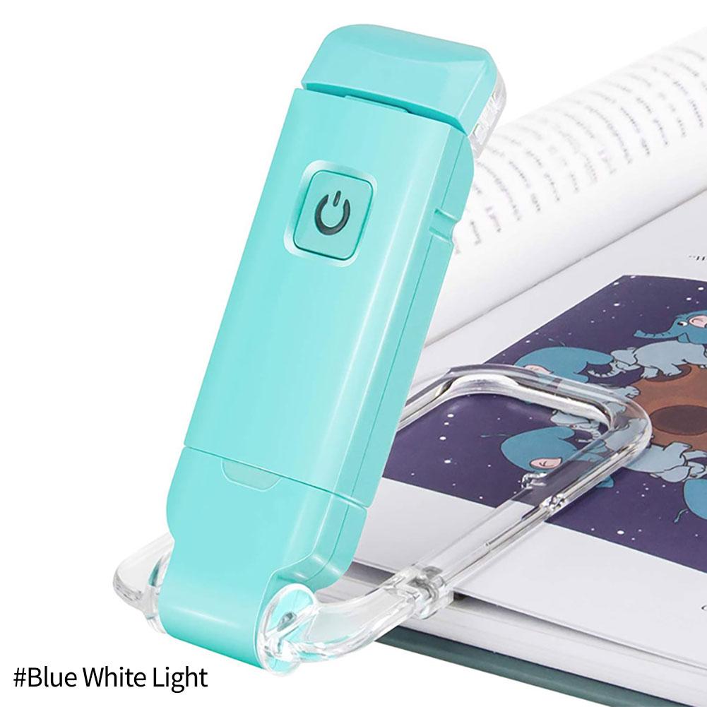LED-Buchleselicht, Helligkeit einstellbar, USB wiederaufladbar, Augenschutz, Clip-Licht, tragbares Lesezeichenlicht