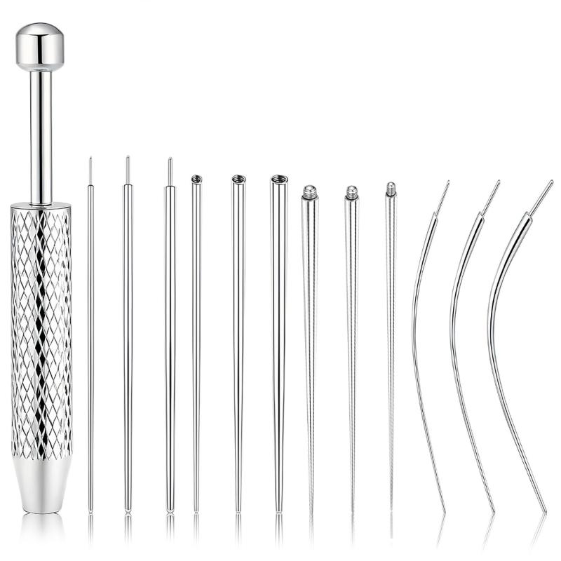 Set di Pinze Strumenti per Piercing Gioielli per il Corpo in Acciaio Inossidabile per Anelli per Orecchio Naso Labbra con Perni a Vite e Senza Filettatura