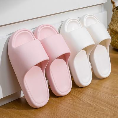 Dicke Plateau-Slipper für Damen Zuhause Weiche Sohle Kissen-Sandalen Frau Sommer Strand Rutschfeste Flip-Flops Badezimmer-Slipper
