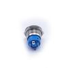 Bell Button 19x27mm Blue Led Monostable Silver Vandal-proof 250V 2A