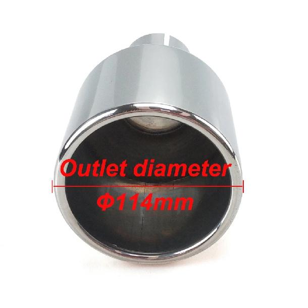 1 Piece 114mm Outlet Universal Modification Car Accessories Silver Curly Flange Muffler Exhaust Stainless Steel Tip End Pipe