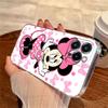 Cartoon Minnie Mouse Transparent Phone Case For iPhone 17 Pro Max 17E 11 12 13 14 15 16 Pro Max Plus 17 Air 16E 7 X Disney Cover