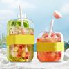 2 In 1 Ice Cube Mold Flexible Silicone Bottom Twist Demoulding Ice Tray with Straw Ice Cube Tray And Water Bottle Leakproof Portable Ice Water