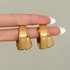 Elegant Double Layer Gold Chunky Hoop Earrings for Women Fashion Exaggerated Smooth C-Shaped Drop Earring Statement Jewelry Gift